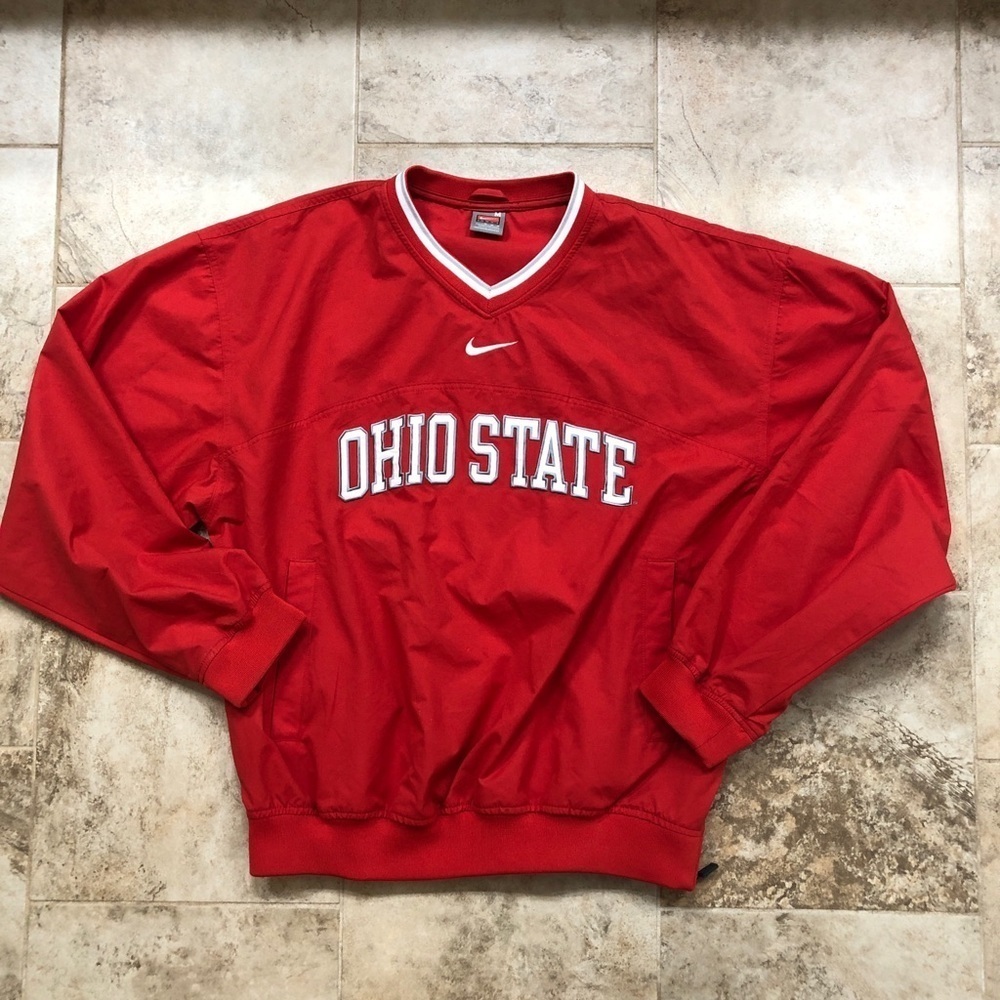 Vintage Nike Center Swoosh Ohio State Buckeyes Medium Pullover WindbreakerJacket